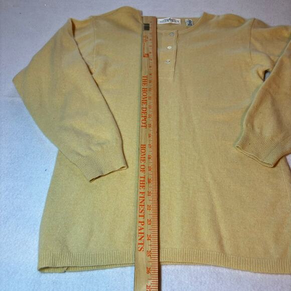 Linda Allard For Ellen Tracy Yellow Lambs Wool And Angora Hair Sweater Size S - Picture 4 of 10
